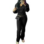 Sportswear Set Factory - Custom Logo Waffle Zip up Hoodie Pants