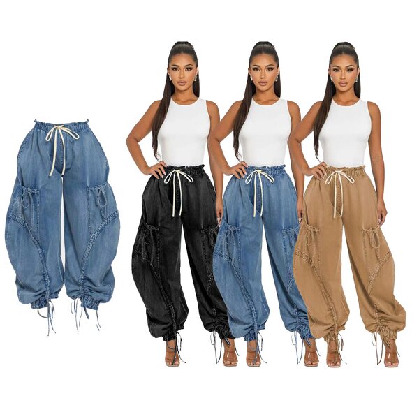 Jeans Women Factory - Streetwear Color Block Patchwork Washed Ripped