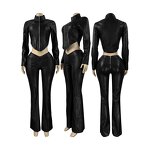 Two Piece Set Women Factory - Sexy Faux Fur Backless Top Leggings