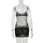 Maxi Dress Women Factory - Lace See Through Hollow Out High Slit