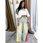 Jean Pants Women Factory - 2025 Pink Bow Button High Waist Denim