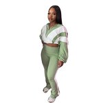 Sweat Suit Women Manufacturer - Two Pieces Stretch Crop Top Pants
