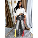 Jean Pants Women Factory - 2025 Pink Bow Button High Waist Denim