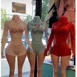 Two Piece Set Women Manufacturer - Leopard Print Crop Top Hooded