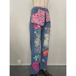 Wide Leg Jeans Manufacturer - Diamond High Rise Stretch Washed Hole