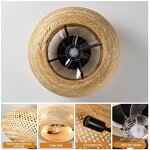 Ceiling Fan Manufacturer - DC Motor Remote 85-220V LED Light Rattan Cage