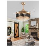 LED Ceiling Fan Lamp Factory - Customized Crystal Remote Control Indoor