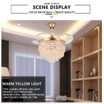 LED Ceiling Fan Factory - 42 48 Inch Luxury Crystal Electroplating Remote