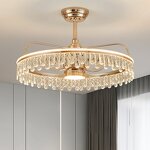 Crystal Ceiling Fan Light Manufacturer - Aluminum Crystal Golden French Luxury