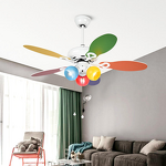LED Fan Light Factory - Nordic Style Colorful Wood Blades DC Motor Remote