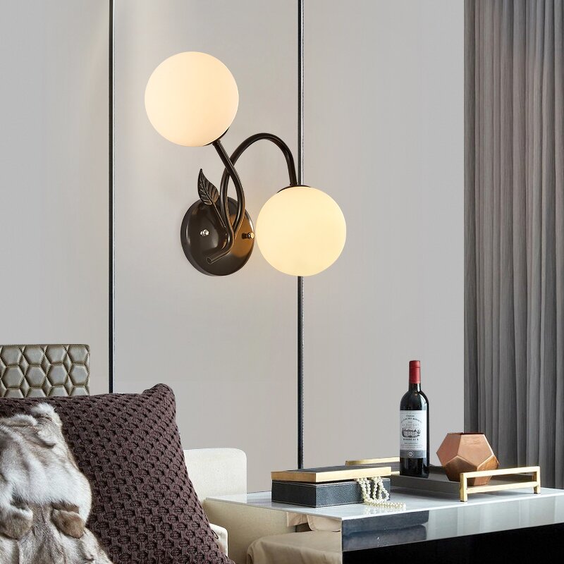 LED Wall Lamp Manufacturer - Nordic Minimalist E27 Bulb Luxury Glass Iron