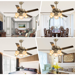 LED Ceiling Fan Manufacturer - Luxury DC Motor Wooden Iron Blade Vintage