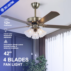 Ceiling Fan Factory - Euro Style 4-Blade Remote DC Motor Wooden