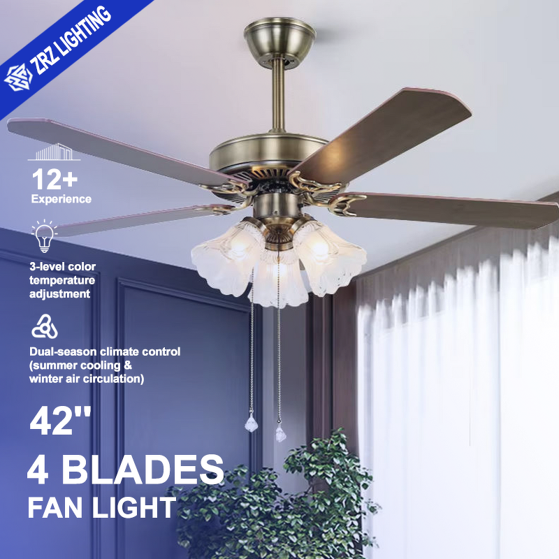Ceiling Fan Factory - Euro Style 4-Blade Remote DC Motor Wooden
