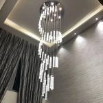 Crystal Pendant Light Manufacturer - Hotel Villa Hall Staircase Long Gold