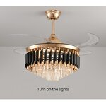 LED Ceiling Fan Lamp Factory - Customized Crystal Remote Control Indoor