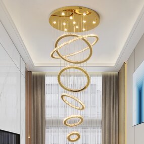 Crystal Chandelier Factory - Golden Creative Round Crystal Glass Circle