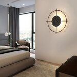 LED Clock Wall Lamp Factory - Golden Iron Headboard 220V Bedroom Art