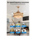 LED Ceiling Fan Manufacturer - Crystal Remote Control 110V DC Motor