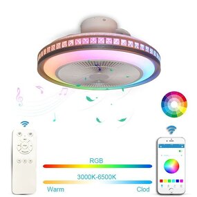 LED Lamp Fan Factory - Modern 3600 6000K RGB Remote Flush Mount