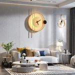 LED Clock Wall Lamp Manufacturer - Golden Iron Headboard 220V Wall Mounted