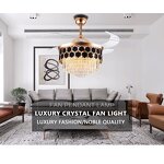 Ceiling Fan with Light Factory - Decorative Shade Retractable Blades LED