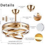 LED Ceiling Fan Light Manufacturer - Bedroom Energy Saving Dimmable Remote Iron