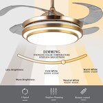 Ceiling Fan with Light Factory - 42 Inch ABS LED Remote Control DC