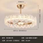 LED Chandelier Fan Manufacturer - Luxury Gold Crystal Hanging Remote Control