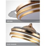 Ceiling Fan with Light Factory - 42 Inch ABS LED Remote Control DC