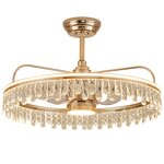 Crystal Ceiling Fan Light Manufacturer - Aluminum Crystal Golden French Luxury