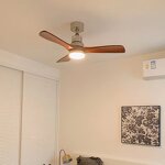 LED Fan Light Factory - American Style All-Copper CE DC Motor Solid Wood
