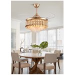 LED Ceiling Fan Lamp Factory - Customized Crystal Remote Control Indoor