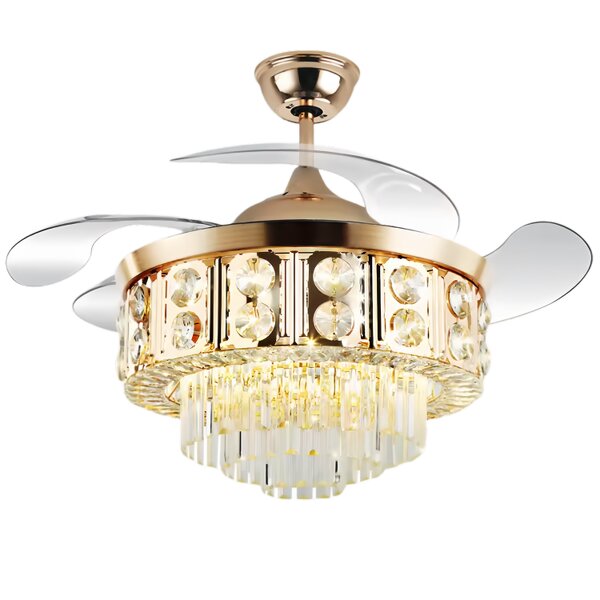Ceiling Fan Light Factory - Wholesale 42 48 Inch Luxury Crystal LED