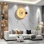 LED Clock Wall Lamp Manufacturer - Golden Iron Headboard 220V Wall Mounted