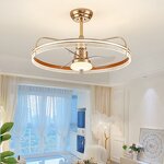 LED Ceiling Fan Manufacturer - Luxury Gold Pendant Elegant Hanging Remote