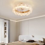 LED Chandelier Fan Manufacturer - Luxury Gold Crystal Hanging Remote Control