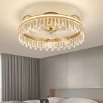 Crystal Ceiling Fan Light Manufacturer - Aluminum Crystal Golden French Luxury