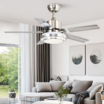 LED Ceiling Fan Light Factory - 42 Inch DC Motor Stainless Steel 5 Blades