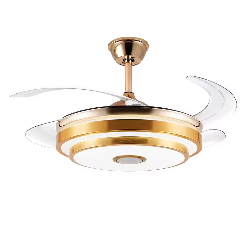 LED Chandelier Fan Manufacturer - Bluetooth Music Gold Invisible