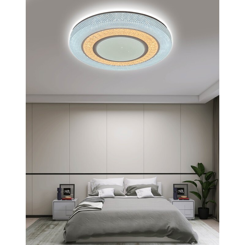 LED Ceiling Lamp Factory - Minimalist Crystal Acrylic Remote Aluminum Base
