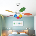 LED Fan Light Factory - Nordic Style Colorful Wood Blades DC Motor Remote