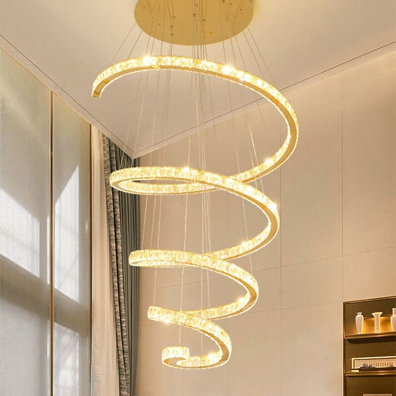 Crystal Chandelier Manufacturer - Light Luxury Rotating Ring Stainless Steel