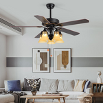 LED Ceiling Fan Light Manufacturer - 42 Inch Silent Pure Copper Motor Wooden