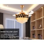 Ceiling Fan with Light Factory - Decorative Shade Retractable Blades LED