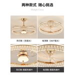 LED Ceiling Fan Light Factory - Luxury Gold Pendant Crystal Hanging Remote