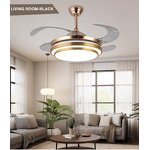 Ceiling Fan with Light Factory - 42 Inch ABS LED Remote Control DC