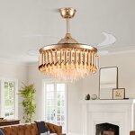 LED Ceiling Fan Manufacturer - Crystal Remote Control 110V DC Motor