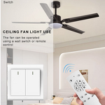 LED Ceiling Fan Factory - Modern DC 220V Stainless Steel Blades Remote