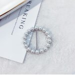 Scarf Buckle Factory - OEM Round Jewelry Metal Pearl Buckle